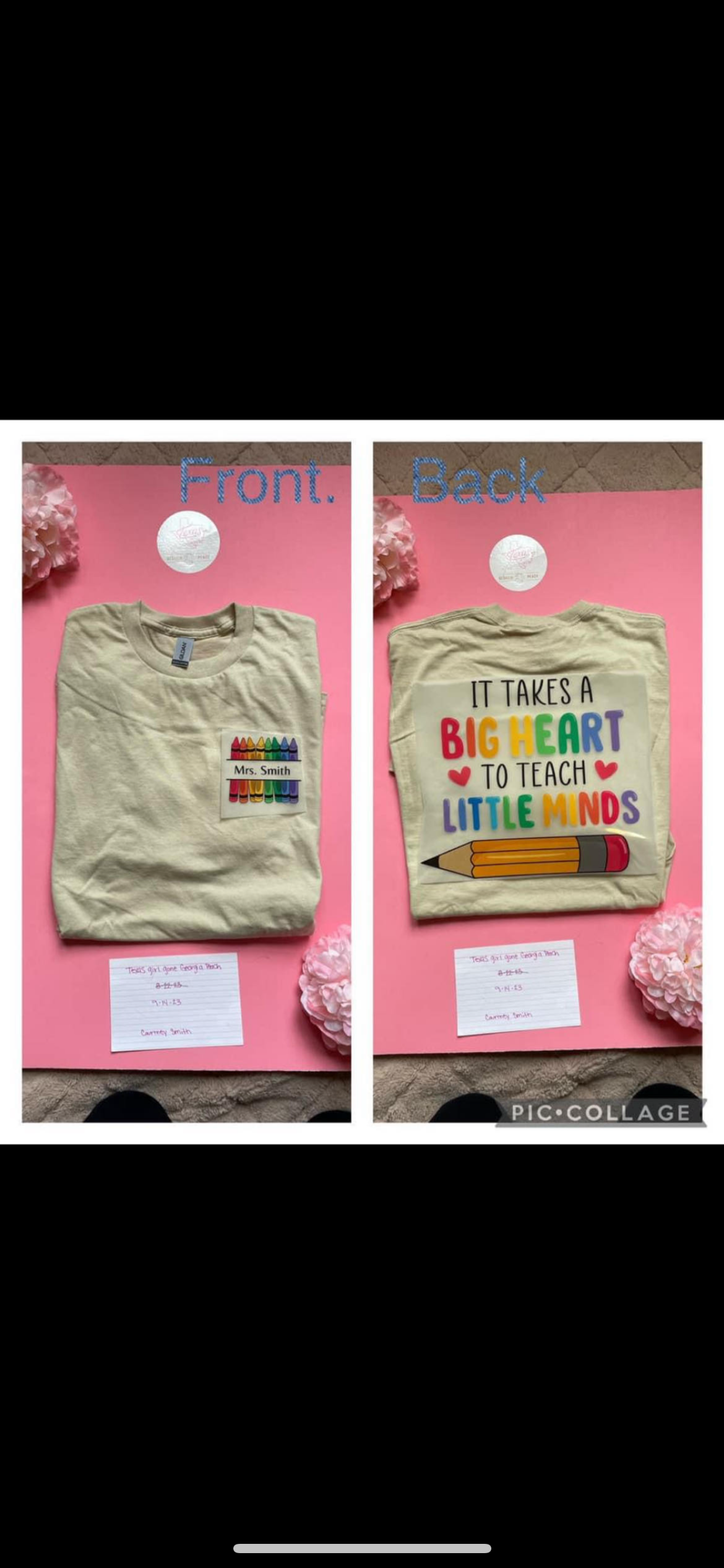 It takes a big heart Front/Back /Personalized