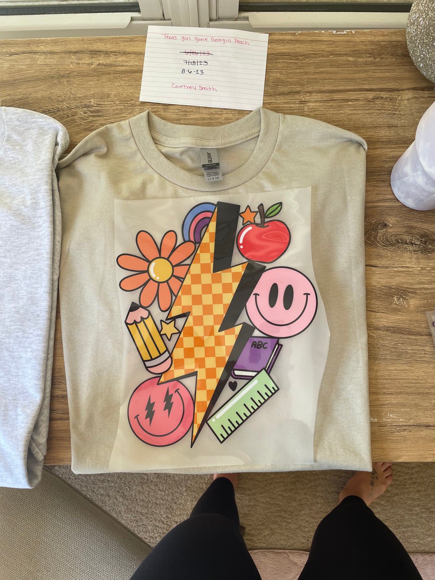 Lightning bolt Orange checked (apple/ flower)