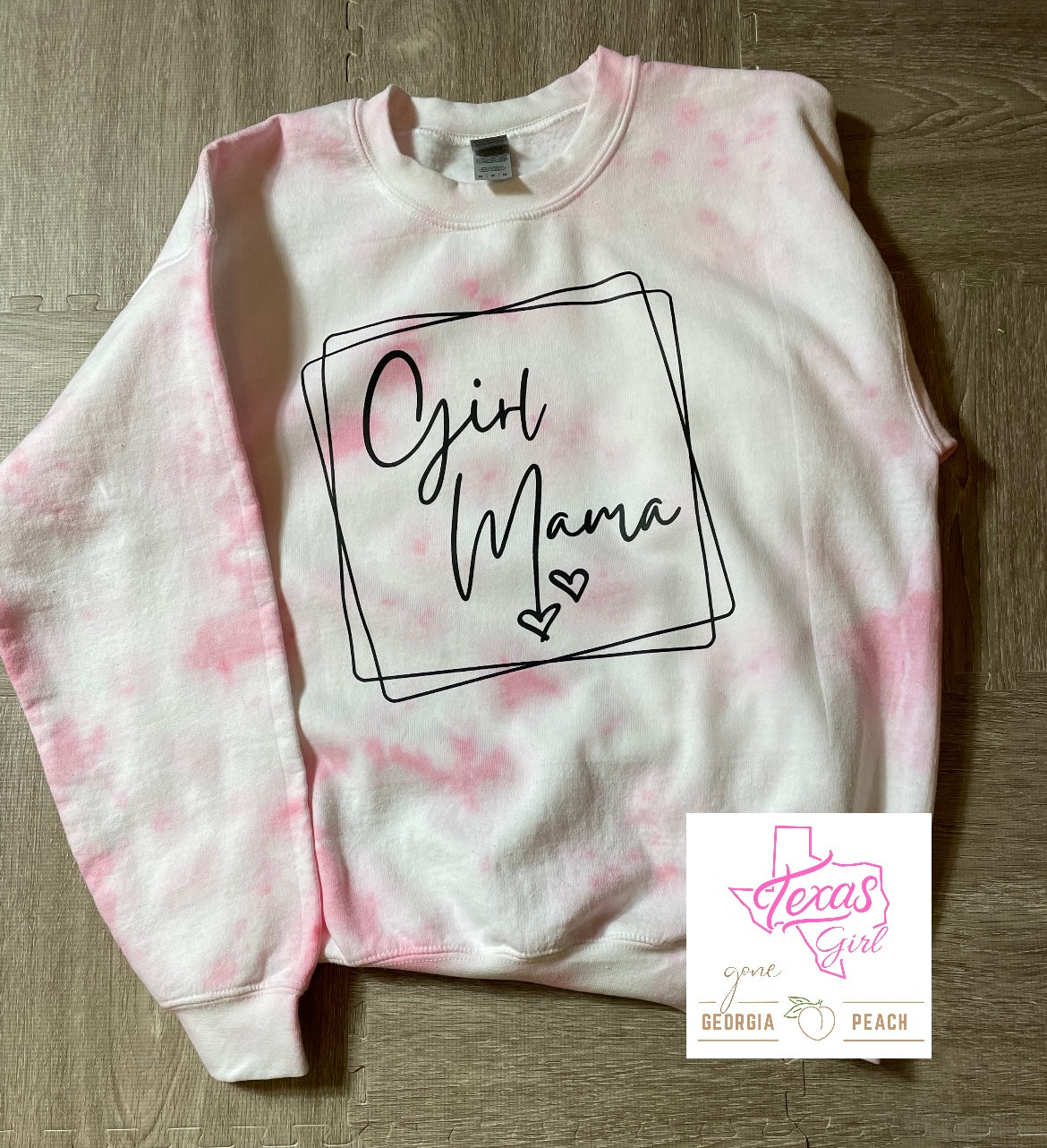 Girl Mama pink Tye dye Sweatshirt-medium