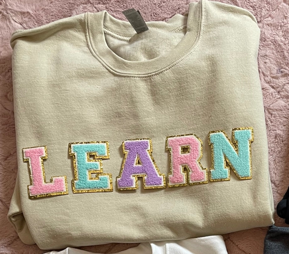 Chenille letters Learn