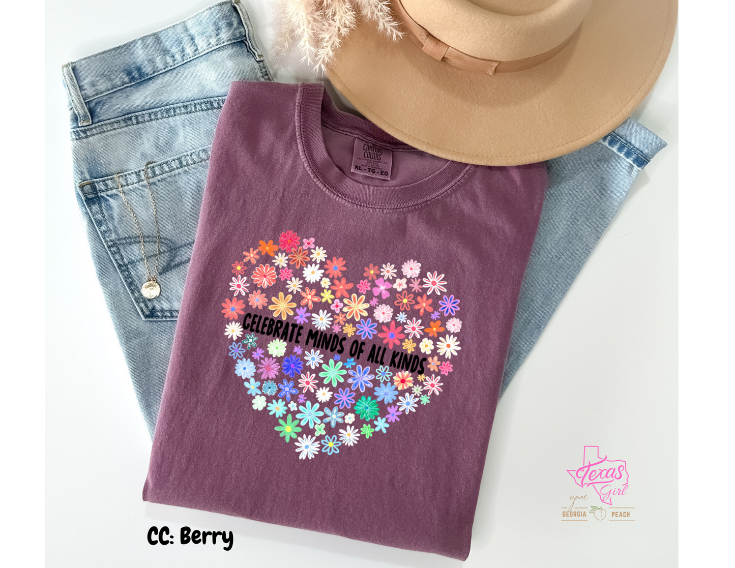 Celebrate minds of all kinds- Black lettering