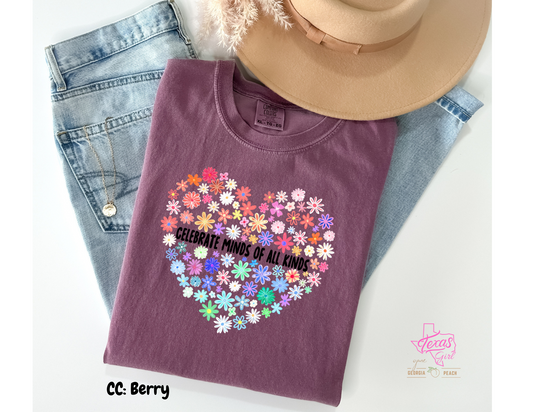 Celebrate minds of all kinds- Black lettering