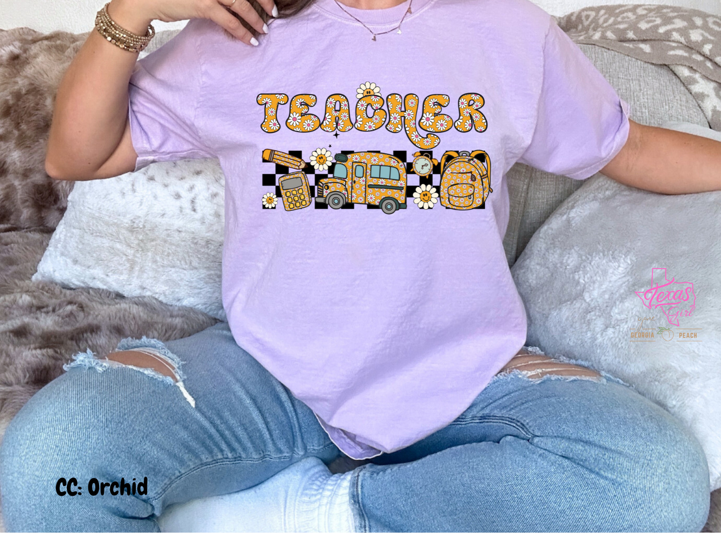 Teacher- Flower/School bus