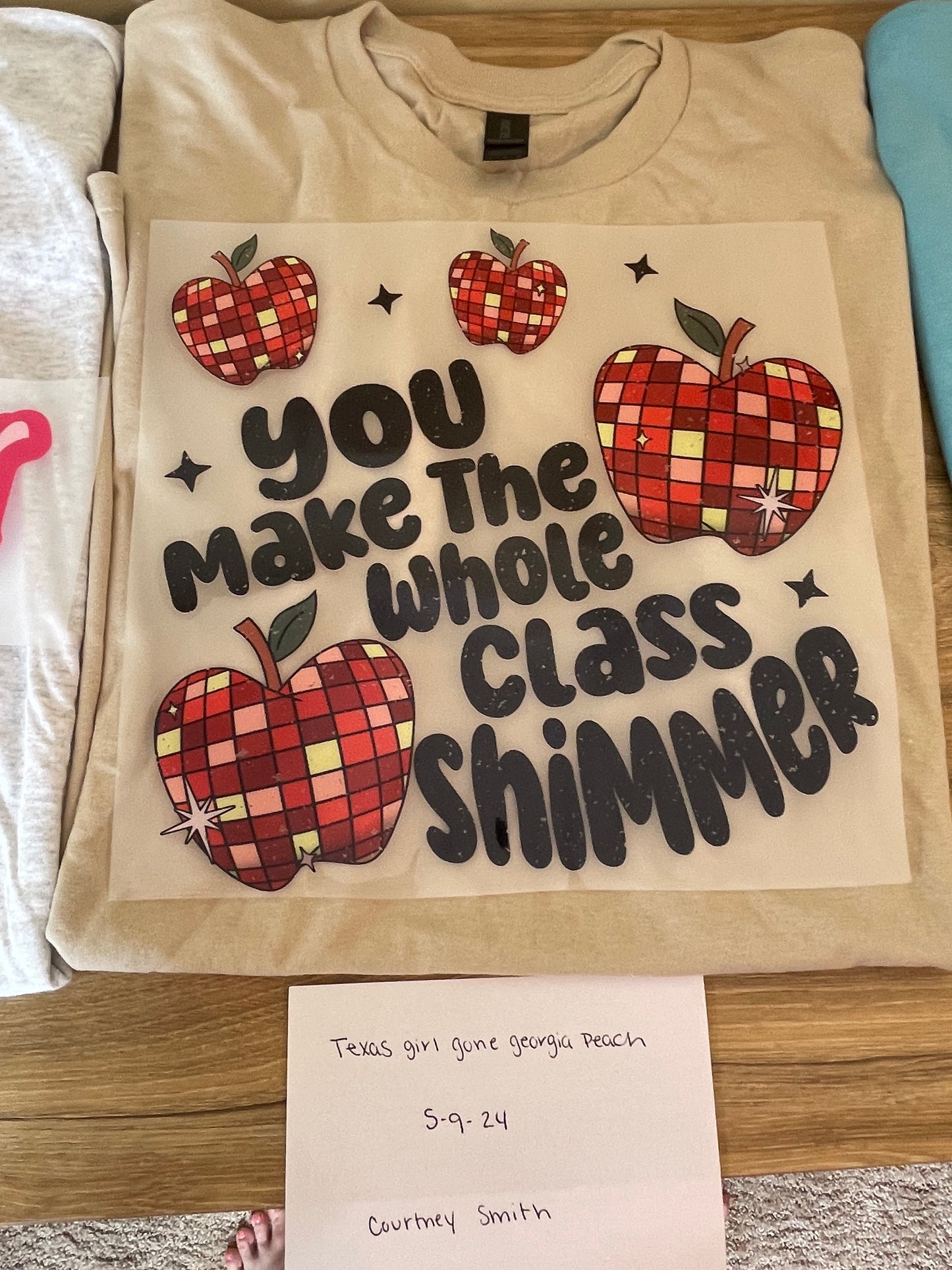 You make the whole class shimmer- apples