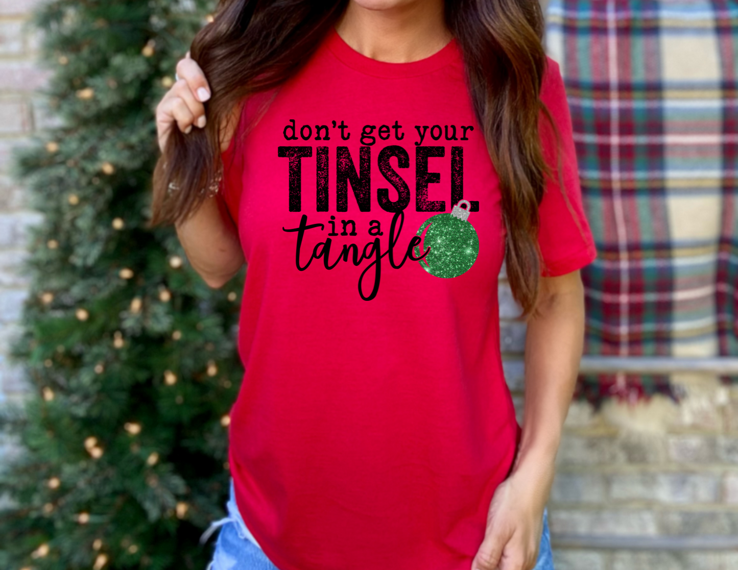 Don't get your Tinsel in a tangle-Green Ornament