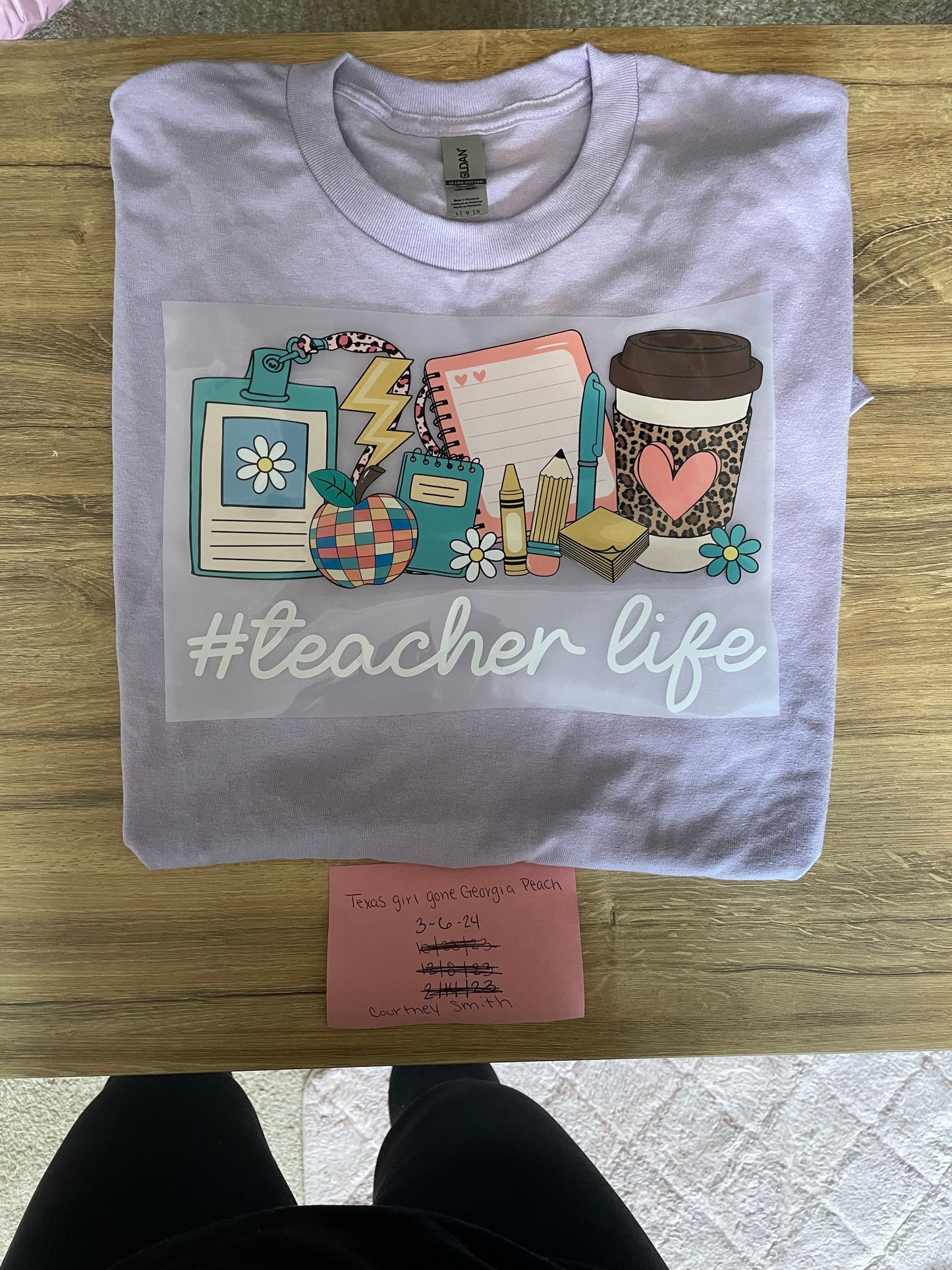 #Teacherlife-White lettering