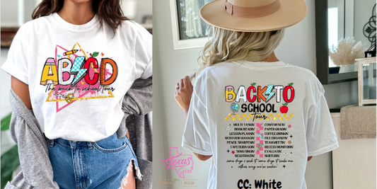 Back to school tour. Front/ Back