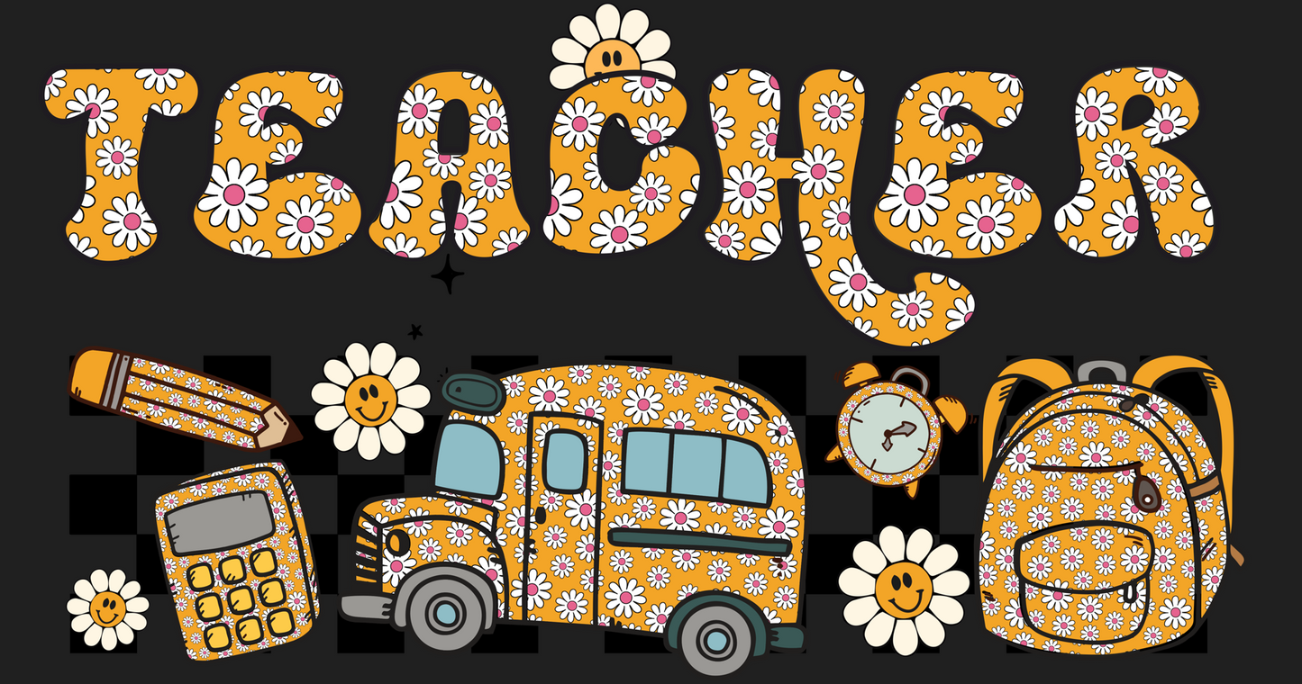 Teacher- Flower/School bus