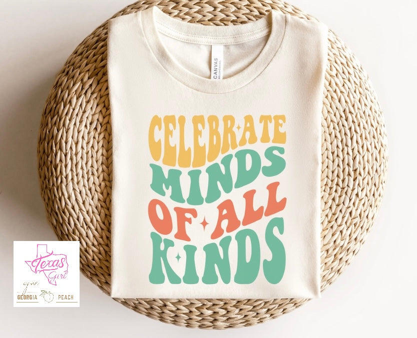 Celebrate minds of all kinds - color lettering