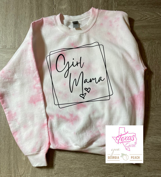 Girl Mama pink Tye dye Sweatshirt-medium