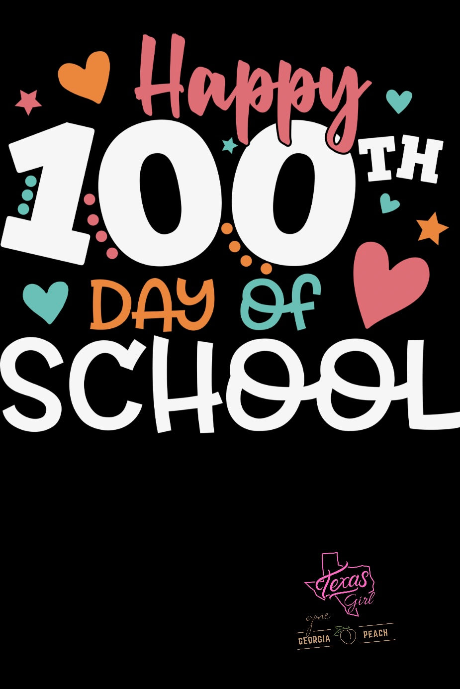 100 Days of school- White lettering