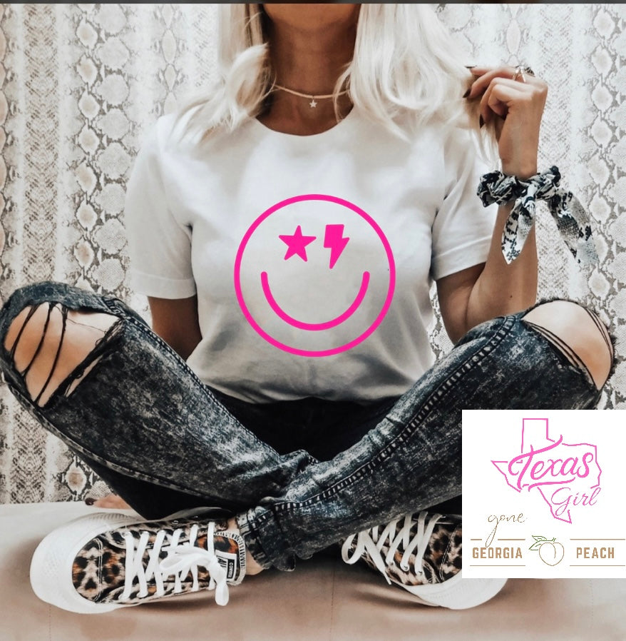 Pink Smiley face Tshirt