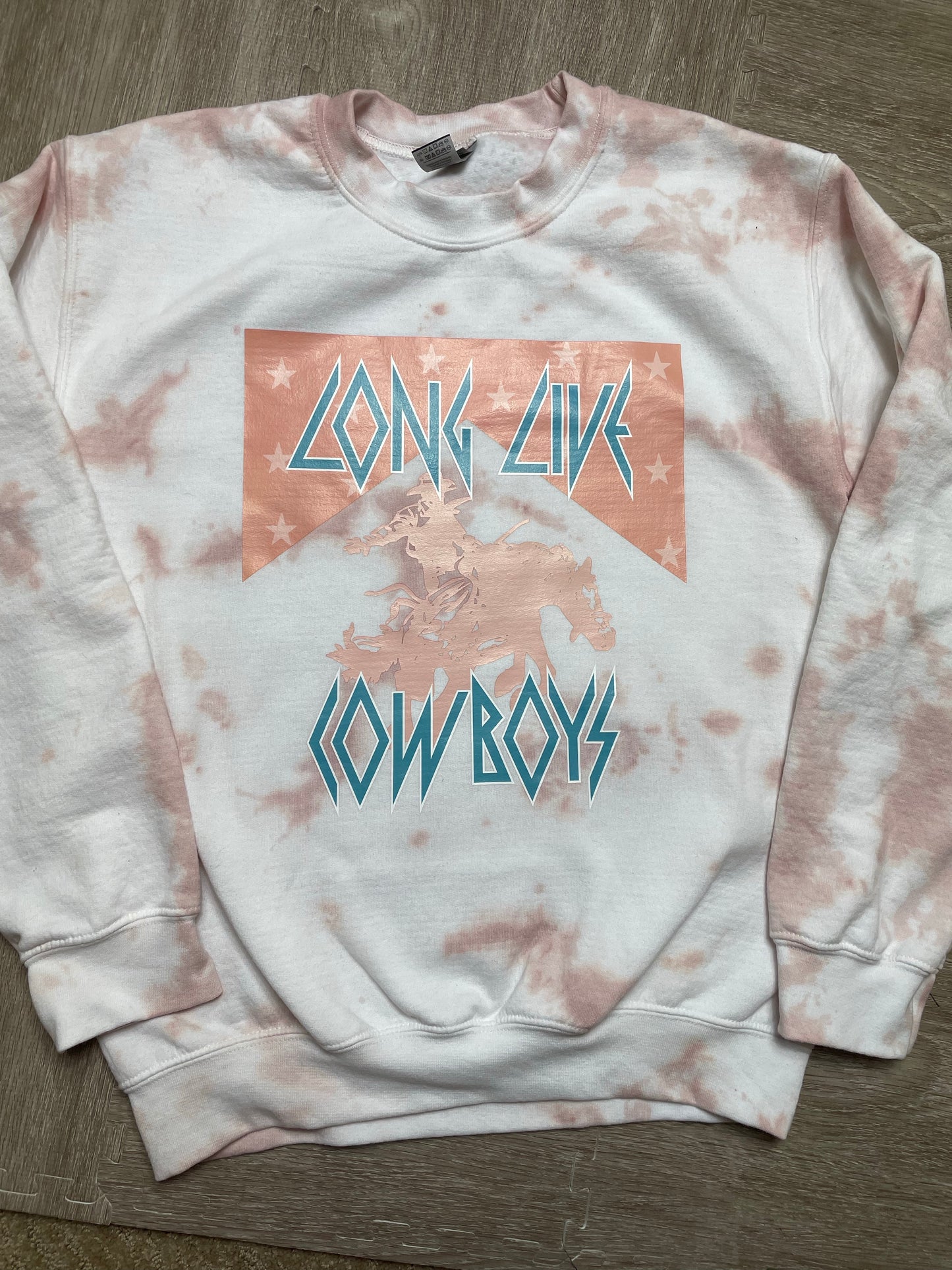 Small-Long live cowboys tye dye sweatshirt